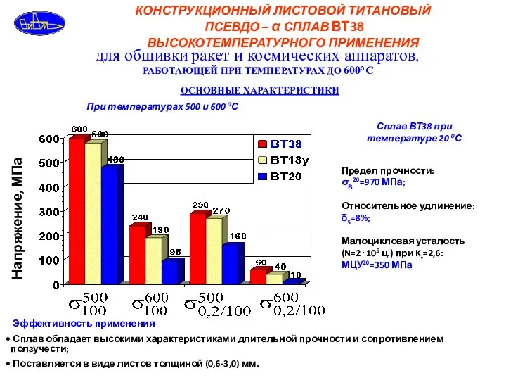 КОНСТРУКЦИОННЫЙ ЛИСТОВОЙ ТИТАНОВЫЙ ПСЕВДО – α СПЛАВ ВТ38 ВЫСОКОТЕМПЕРАТУРНОГО ПРИМЕНЕНИЯ