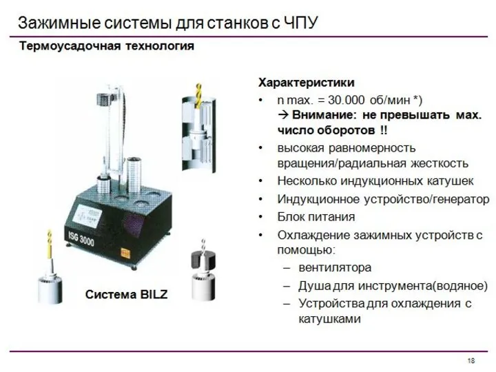 Термоусадочная технология Характеристики n max. = 30.000 об/мин *) ?