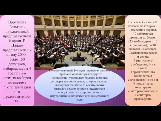 Парламент Бельгии - двухпалатный представительный орган. В Палате представителей к