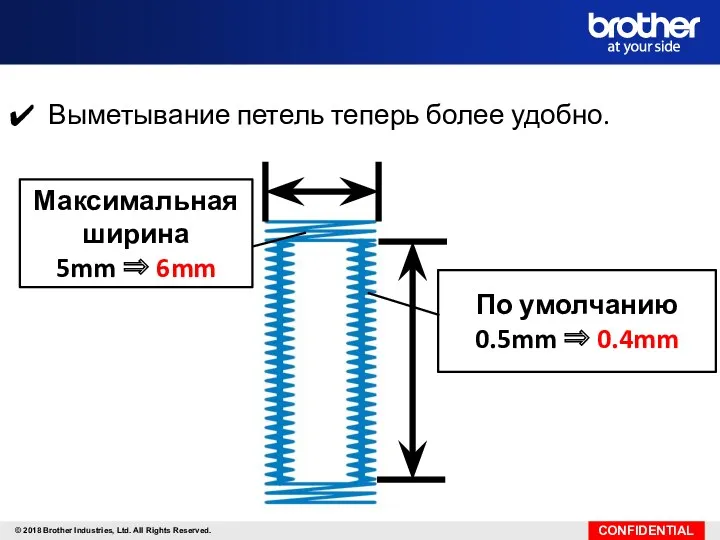 По умолчанию 0.5mm ⇒ 0.4mm Максимальная ширина 5mm ⇒ 6mm Выметывание петель теперь более удобно.