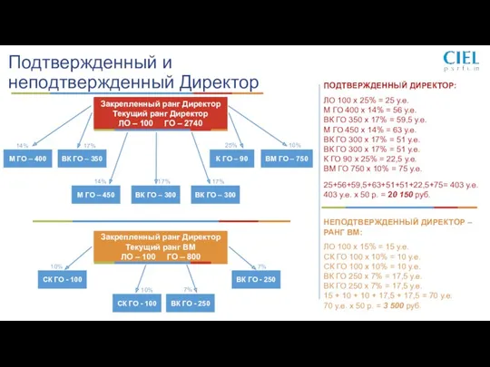 Подтвержденный и неподтвержденный Директор ПОДТВЕРЖДЕННЫЙ ДИРЕКТОР: ЛО 100 х 25%