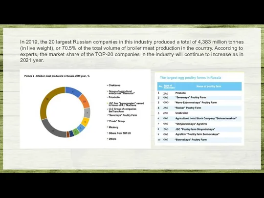 In 2019, the 20 largest Russian companies in this industry