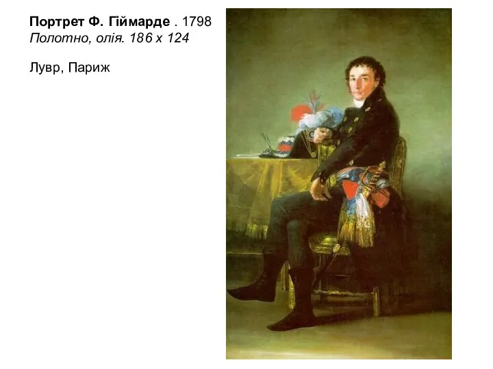 Портрет Ф. Гіймарде . 1798 Полотно, олія. 186 x 124 Лувр, Париж
