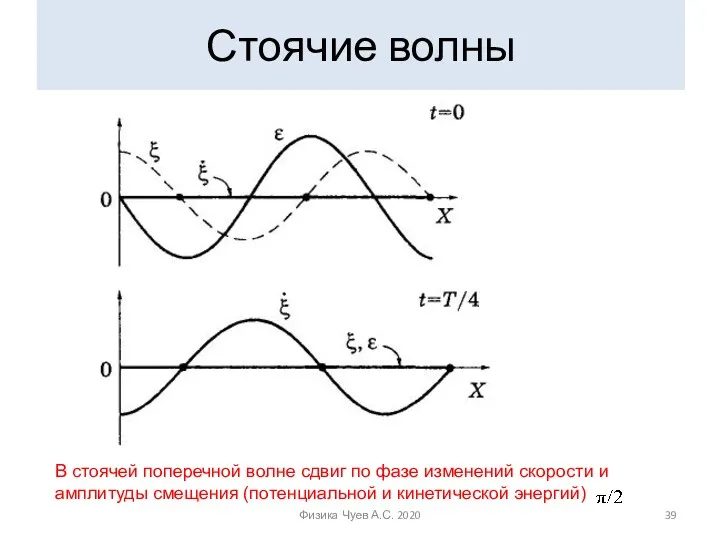 Стоячие волны Физика Чуев А.С. 2020 В стоячей поперечной волне