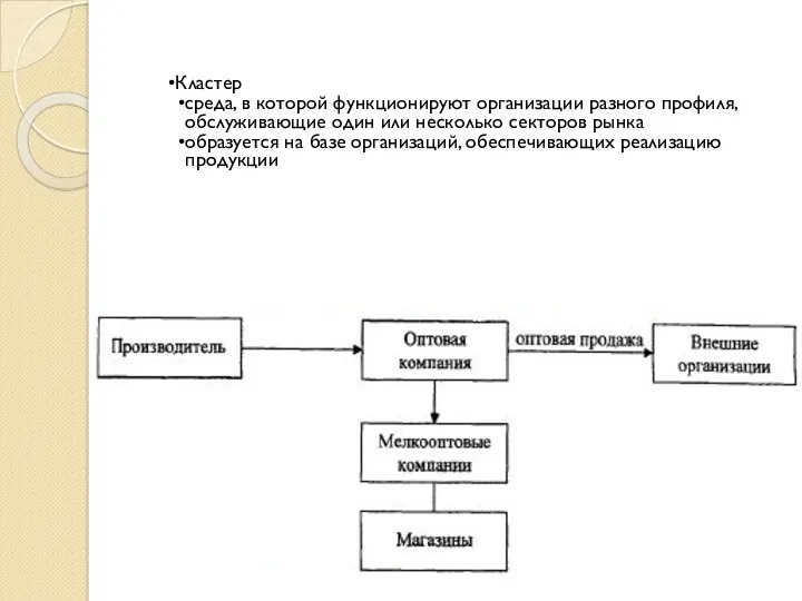 Кластер среда, в которой функционируют организации разного профиля, обслуживающие один