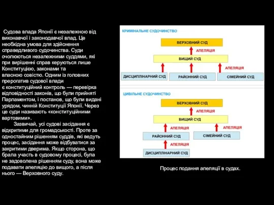 Процес подання апеляції в судах. Судова влада Японії є незалежною