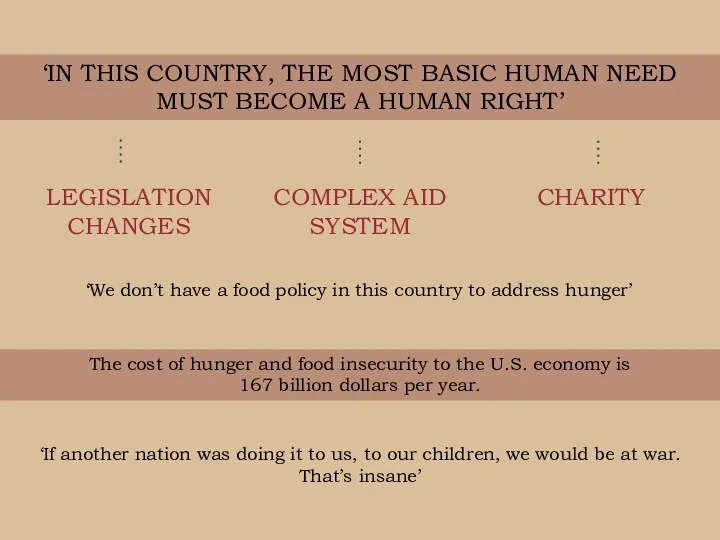 ‘IN THIS COUNTRY, THE MOST BASIC HUMAN NEED MUST BECOME