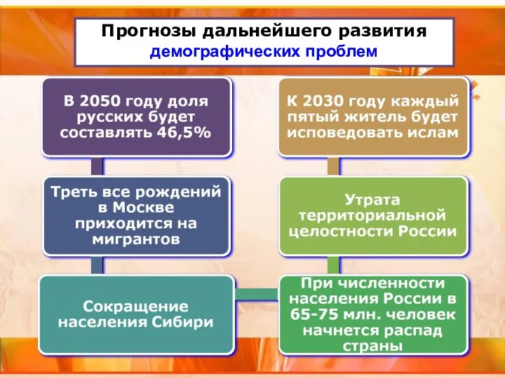 Прогнозы дальнейшего развития демографических проблем