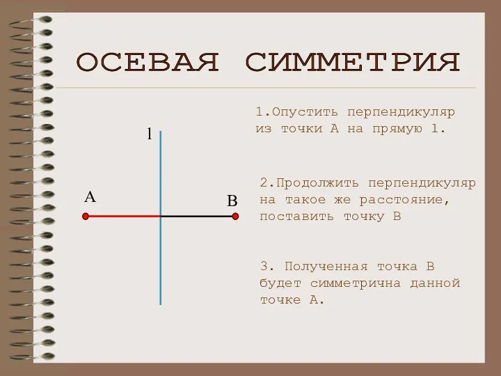 1.Опустить перпендикуляр из точки А на прямую l. А l