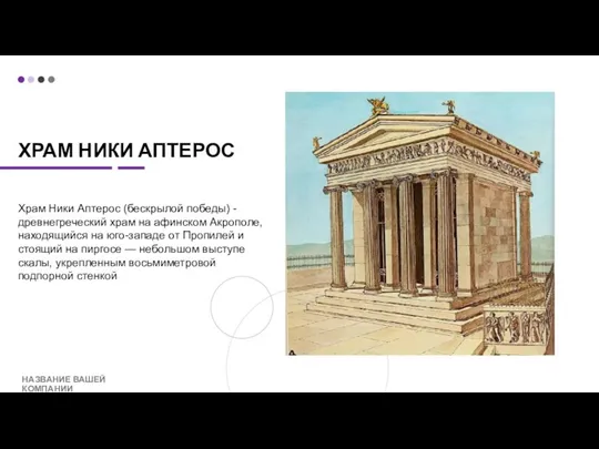 ХРАМ НИКИ АПТЕРОС Храм Ники Аптерос (бескрылой победы) - древнегреческий