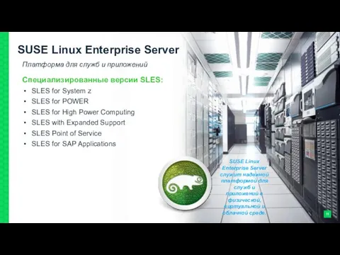 SUSE Linux Enterprise Server служит надежной платформой для служб и