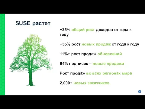 SUSE растет +25% общий рост доходов от года к году