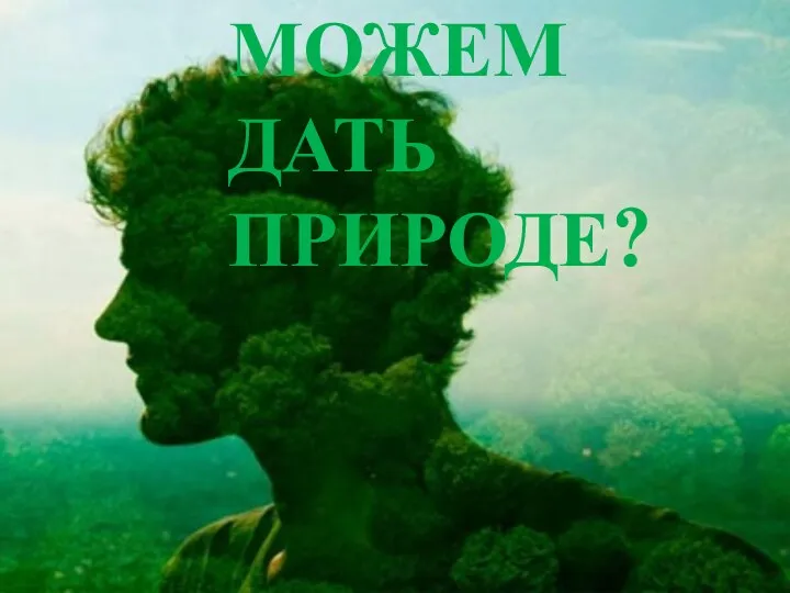 ЧТО МЫ МОЖЕМ ДАТЬ ПРИРОДЕ?