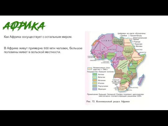Как Африка сосуществует с остальным миром. В Африке живут примерно