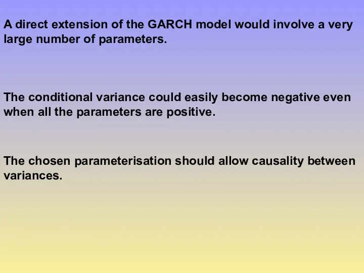 The conditional variance could easily become negative even when all