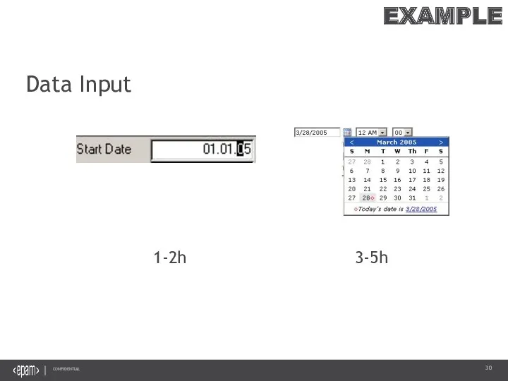 EXAMPLE Data Input 1-2h 3-5h