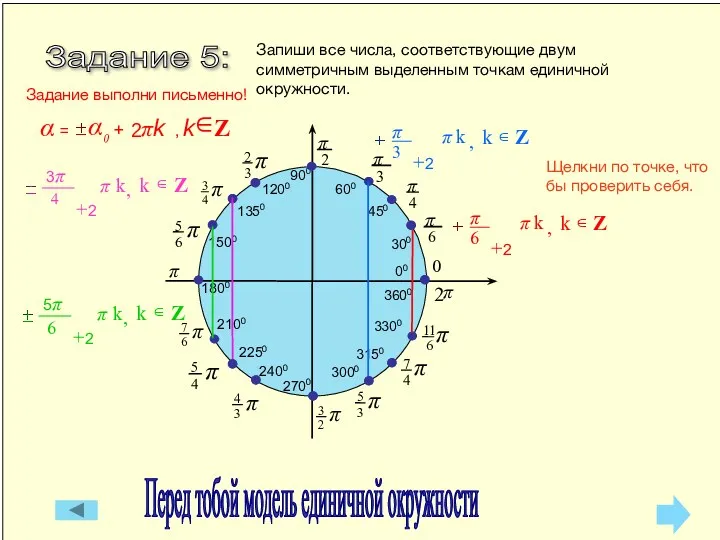 Задание 5: Щелкни по точке, что бы проверить себя. 0