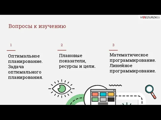 Оптимальное планирование. Задача оптимального планирования. Вопросы к изучению Плановые показатели,