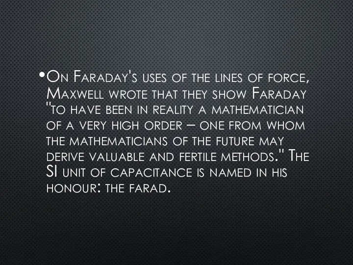 On Faraday's uses of the lines of force, Maxwell wrote