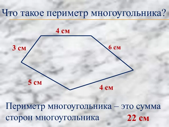 Что такое периметр многоугольника? 4 см 3 см 5 см