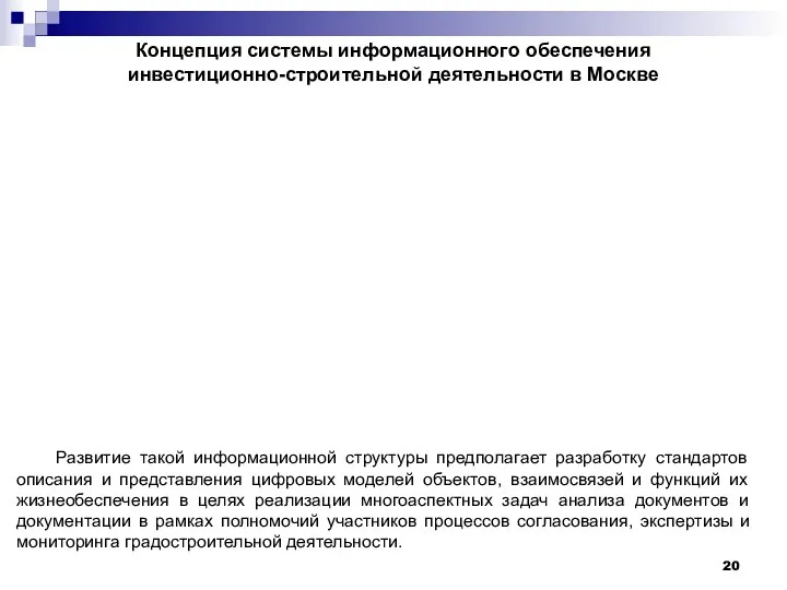 Концепция системы информационного обеспечения инвестиционно-строительной деятельности в Москве Развитие такой