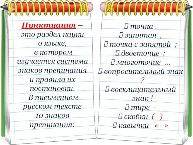 Пунктуация – это раздел науки о языке, в котором изучается