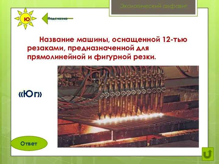 Название машины, оснащенной 12-тью резаками, предназначенной для прямолинейной и фигурной