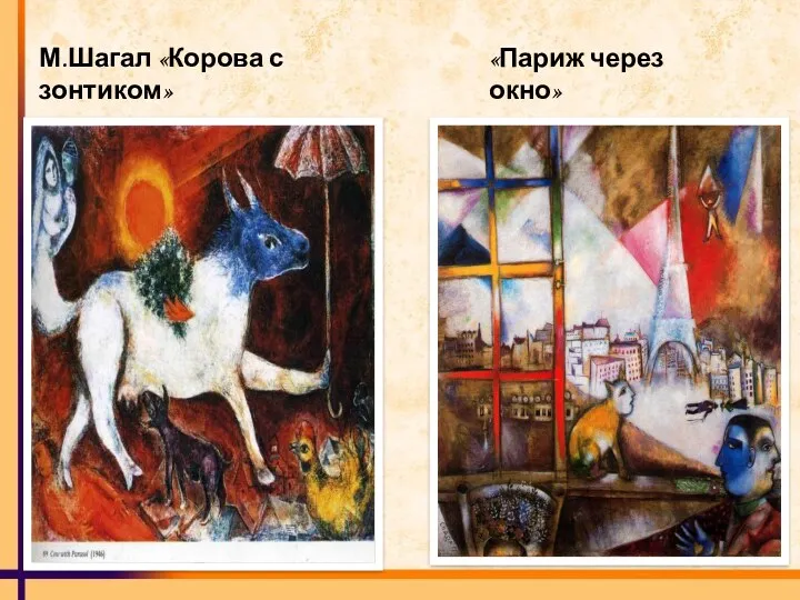 М.Шагал «Корова с зонтиком» «Париж через окно»