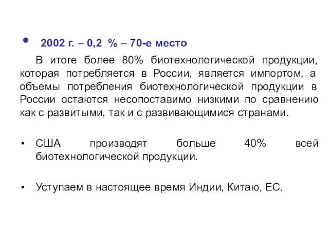 2002 г. – 0,2 % – 70-е место В итоге