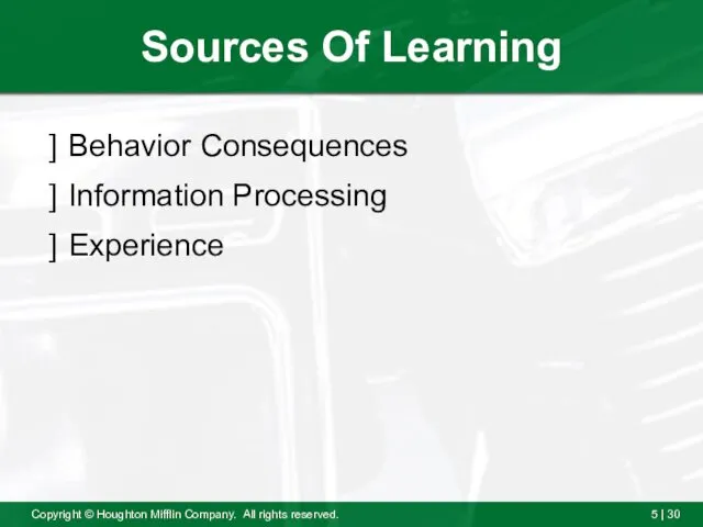 Sources Of Learning Behavior Consequences Information Processing Experience