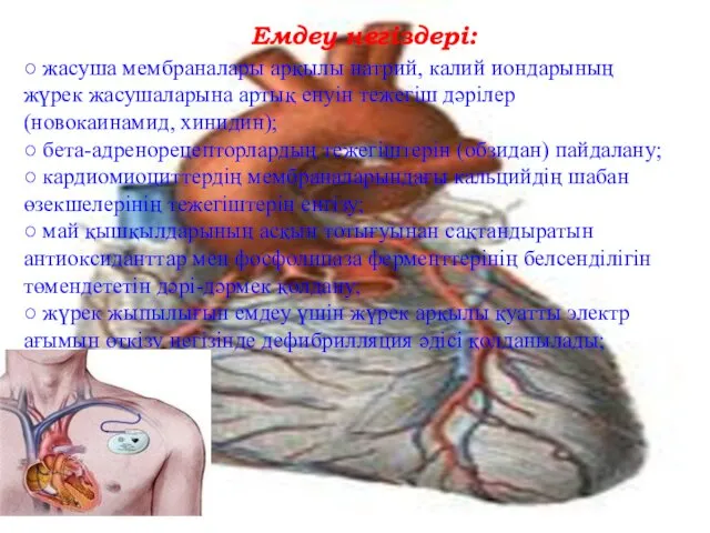 Емдеу негіздері: ○ жасуша мембраналары арқылы натрий, калий иондарының жүрек