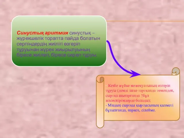 - Кезбе жүйке межеқуатының өзгеріп тұруы (демді ішке тартқанда төмендеп,