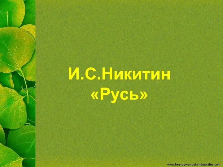 И.С.Никитин «Русь»