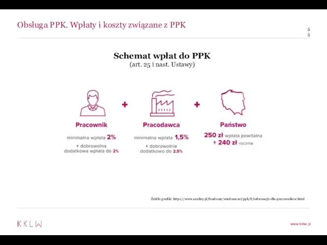 Obsługa PPK. Wpłaty i koszty związane z PPK Schemat wpłat