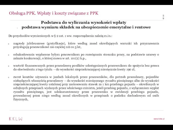 Obsługa PPK. Wpłaty i koszty związane z PPK Podstawa do