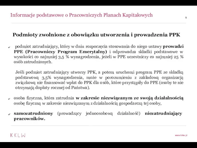 Informacje podstawowe o Pracowniczych Planach Kapitałowych Podmioty zwolnione z obowiązku