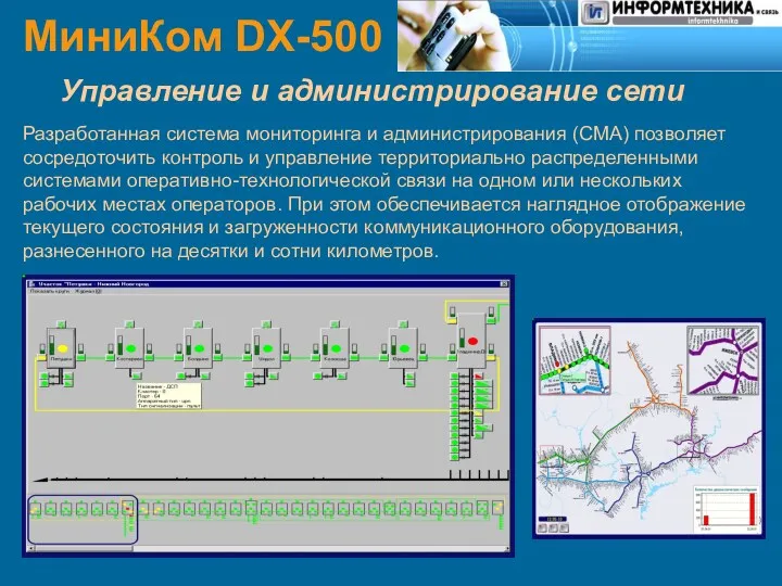 МиниКом DX-500 Управление и администрирование сети Разработанная система мониторинга и