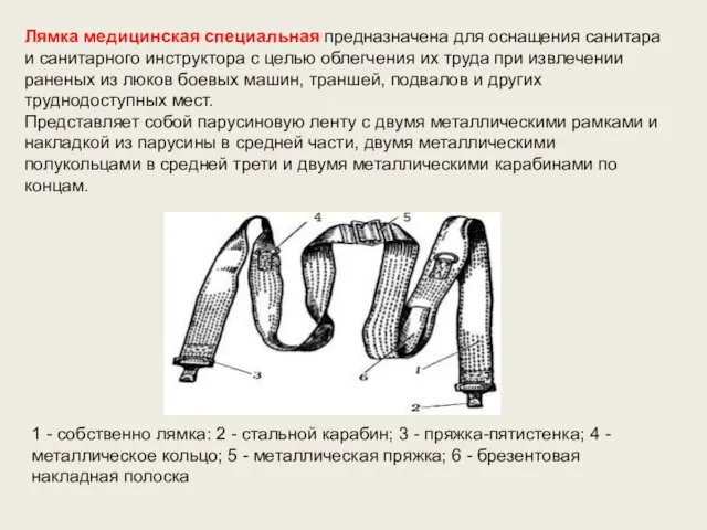 Лямка медицинская специальная предназначена для оснащения санитара и санитарного инструктора