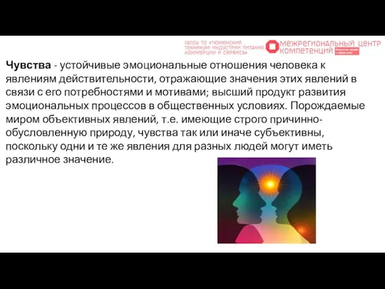 Чувства - устойчивые эмоциональные отношения человека к явлениям действительности, отражающие