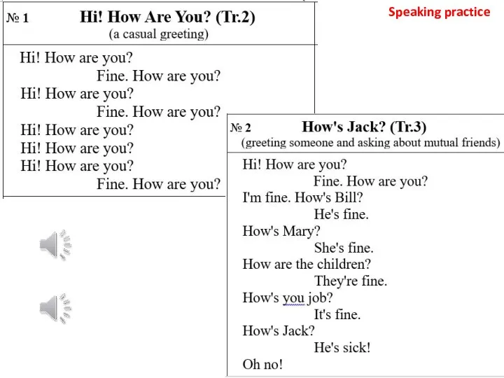 Speaking practice