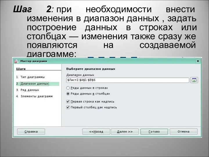 Шаг 2: при необходимости внести изменения в диапазон данных ,