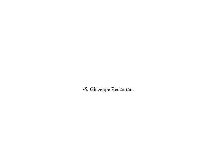 5. Giuzeppe Restaurant
