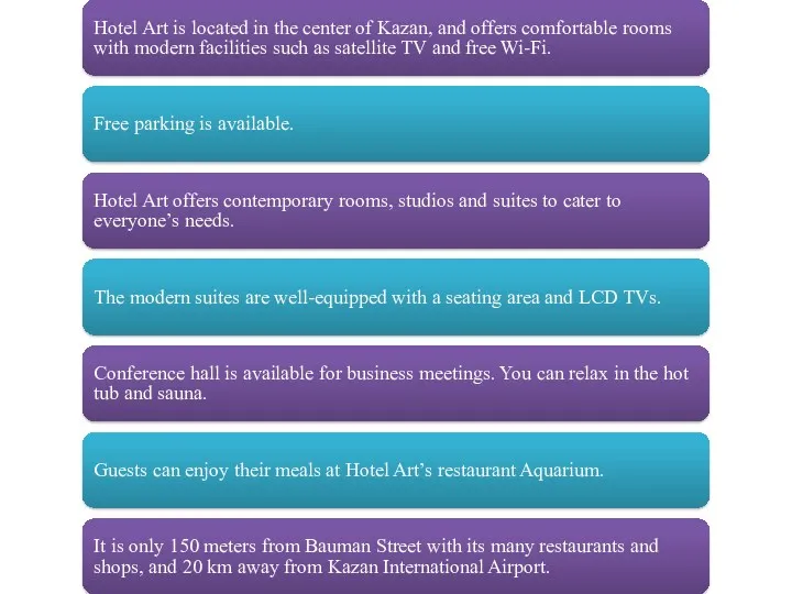 Hotel Art is located in the center of Kazan, and