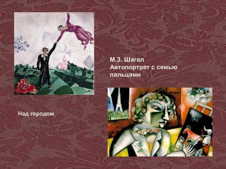 М.З. Шагал Автопортрет с семью пальцами Над городом