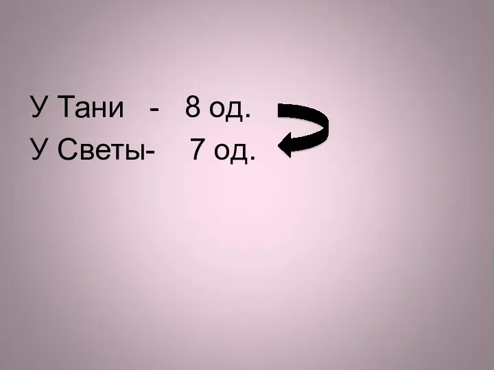 У Тани - 8 од. У Светы- 7 од.