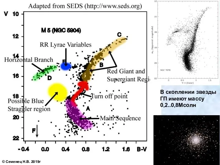 В скоплении звезды ГП имеют массу 0,2..0,8Мсолн © Семенец Н.В. 2019г