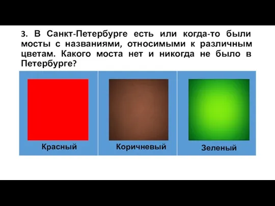 3. В Санкт-Петербурге есть или когда-то были мосты с названиями,