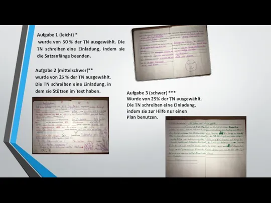 Aufgabe 1 (leicht) * wurde von 50 % der TN ausgewählt. Die TN