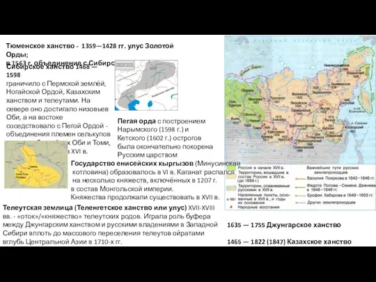 Тюменское ханство - 1359—1428 гг. улус Золотой Орды; в 1563