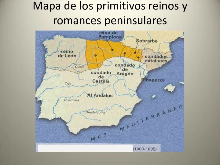 Mapa de los primitivos reinos y romances peninsulares